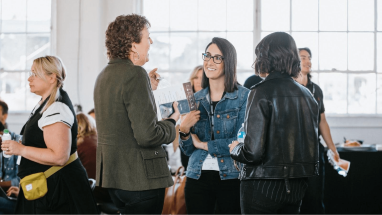 Three women talking