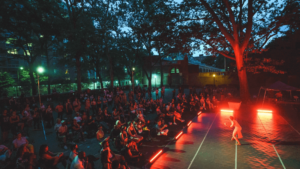 Crowd watching music show