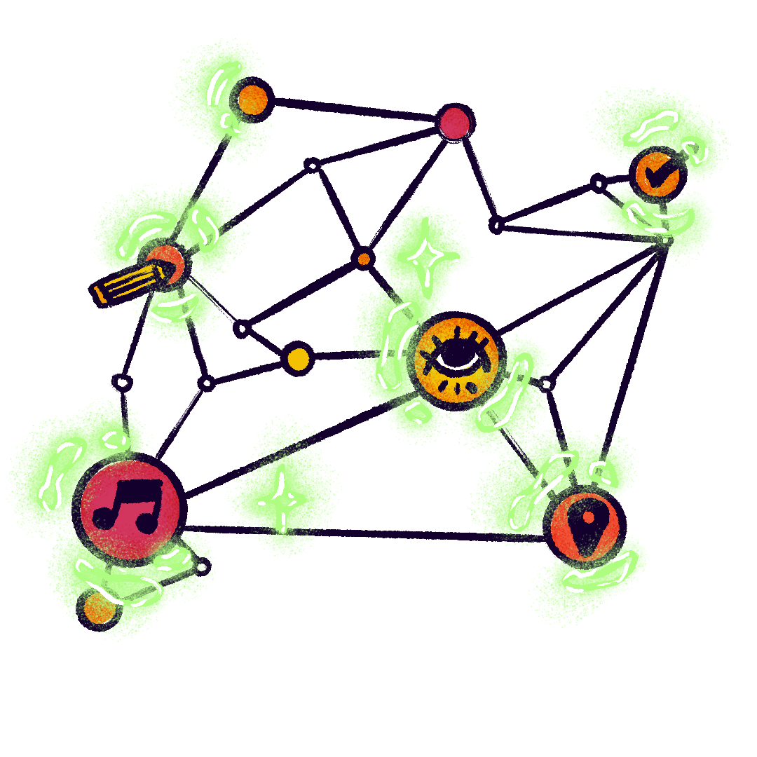 Abstract illustration representing the democratisation of the events space using AI.