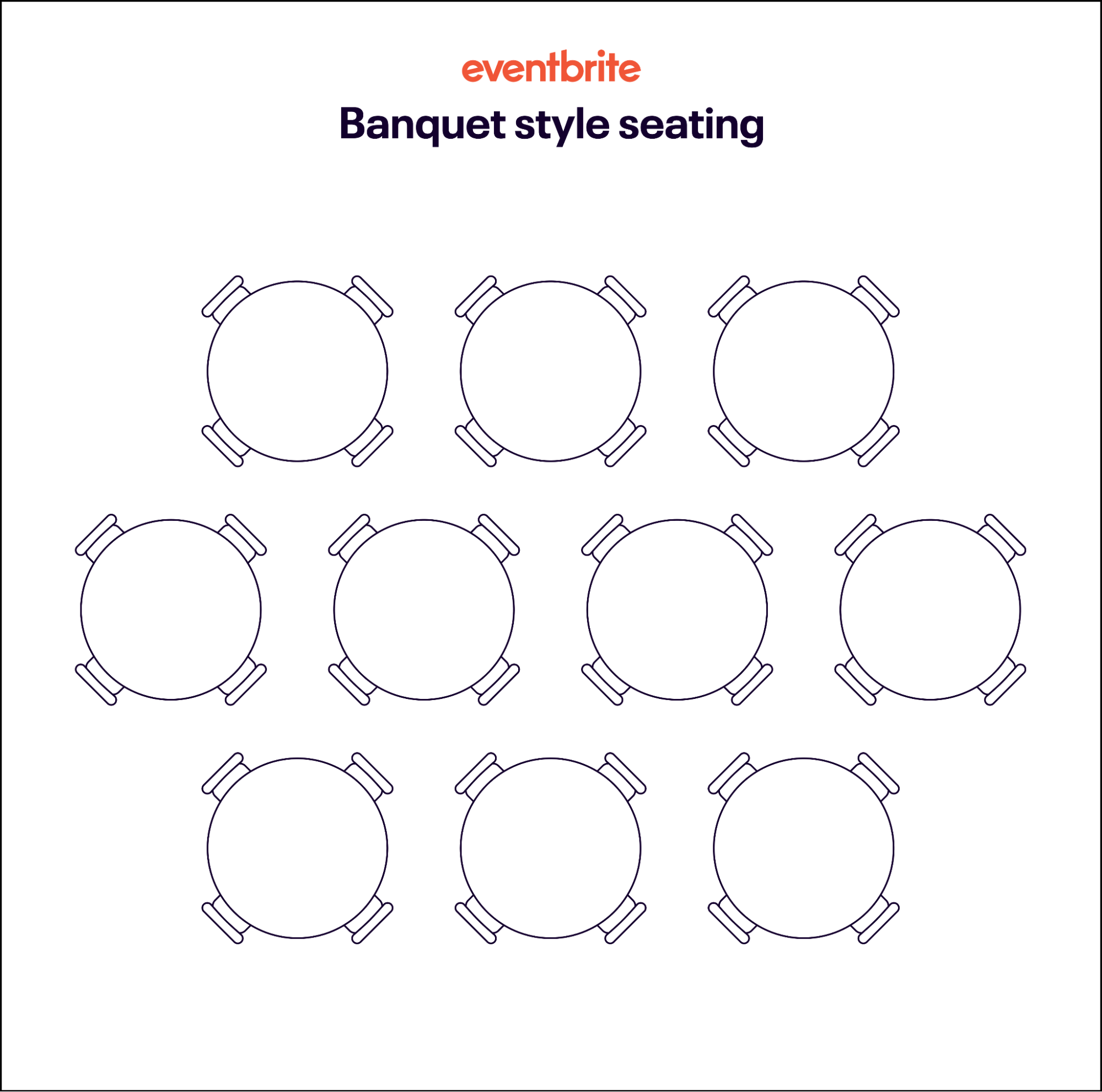 circular tables in 2d design sketch