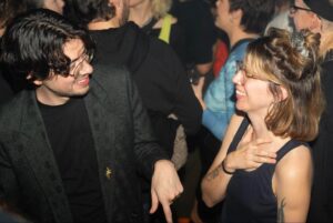 couple talking on dance floor